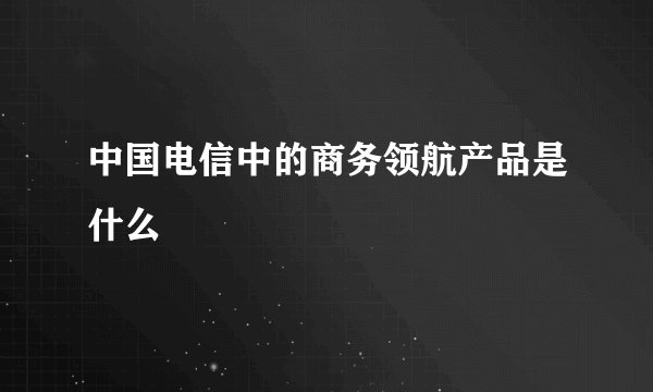 中国电信中的商务领航产品是什么