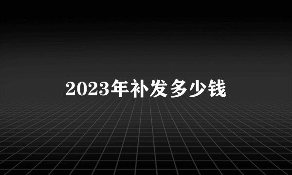 2023年补发多少钱