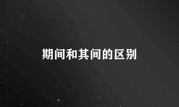 期间和其间的区别