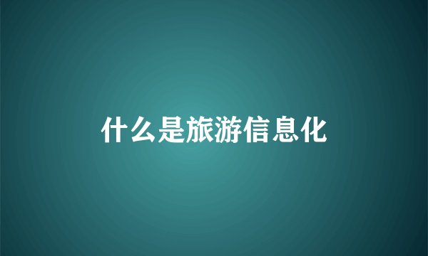什么是旅游信息化