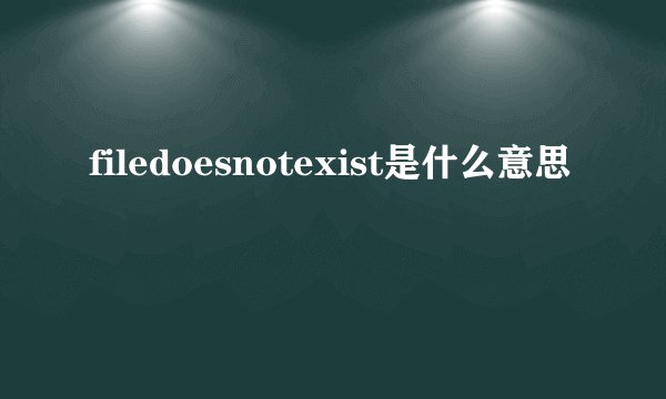 filedoesnotexist是什么意思