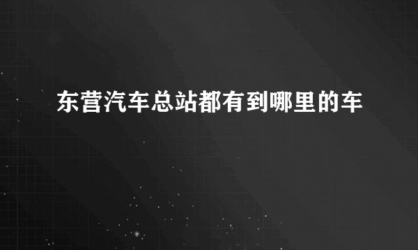 东营汽车总站都有到哪里的车