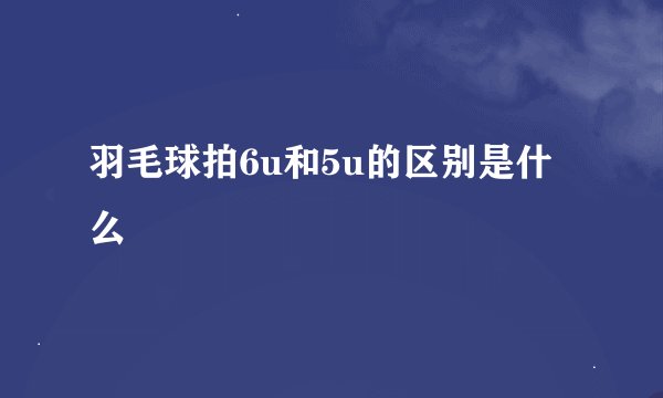羽毛球拍6u和5u的区别是什么