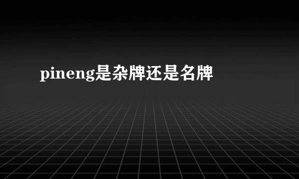pineng是杂牌还是名牌