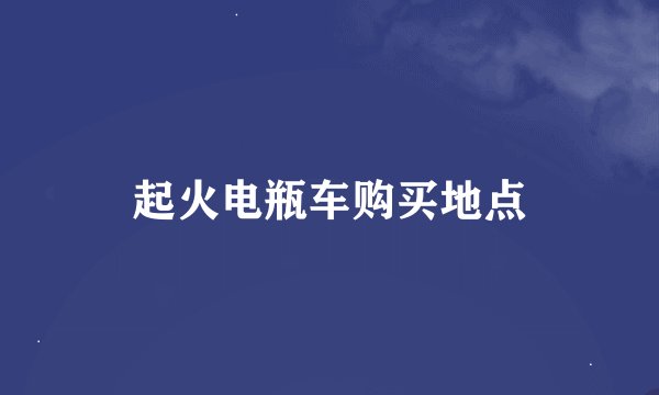 起火电瓶车购买地点