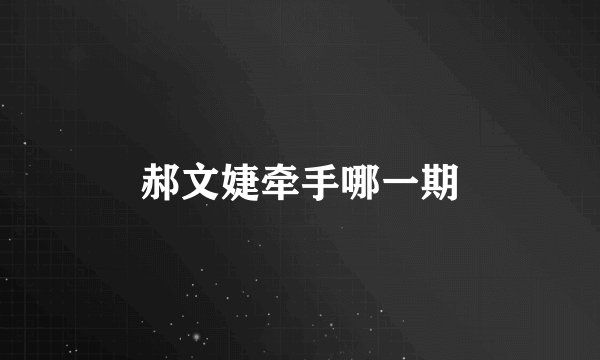 郝文婕牵手哪一期