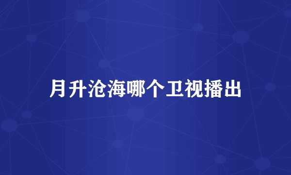 月升沧海哪个卫视播出