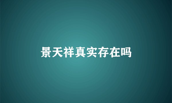景天祥真实存在吗