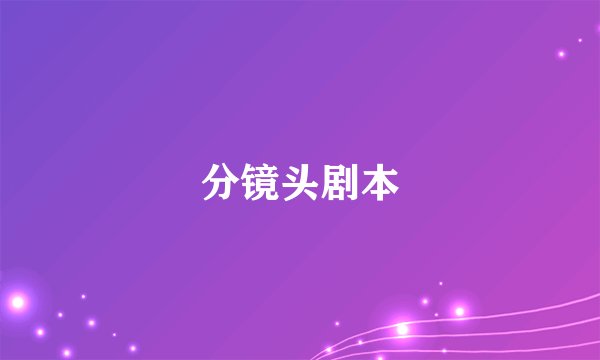 分镜头剧本