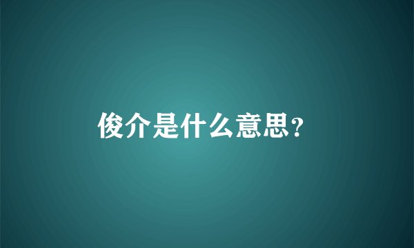 俊介是什么意思？
