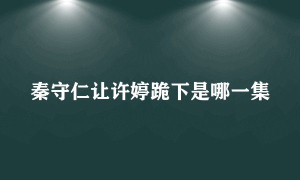 秦守仁让许婷跪下是哪一集