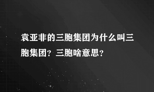 袁亚非的三胞集团为什么叫三胞集团？三胞啥意思？