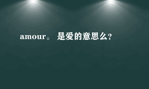 amour。 是爱的意思么？