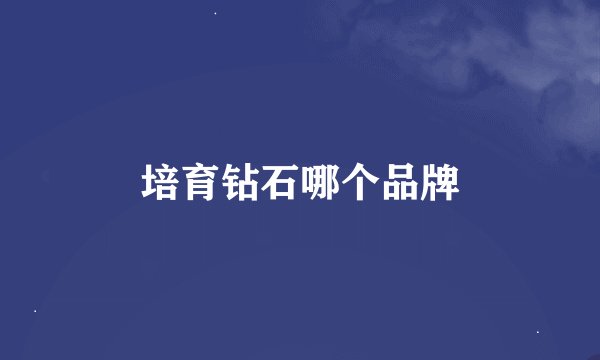 培育钻石哪个品牌