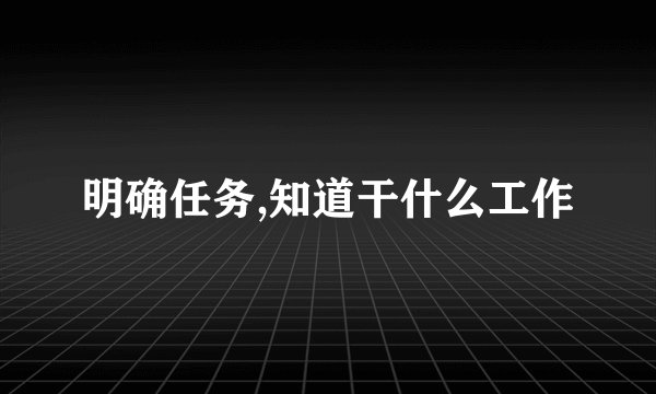 明确任务,知道干什么工作