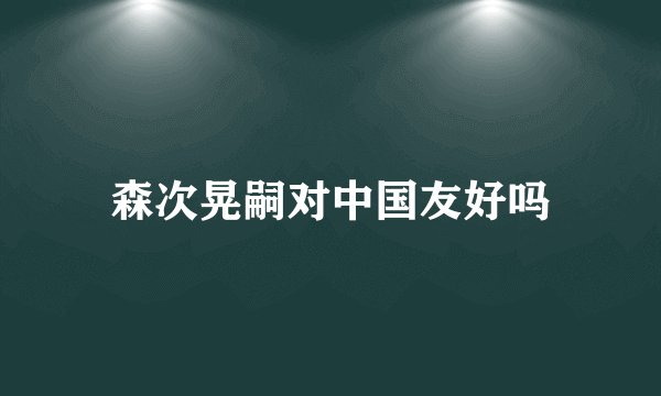 森次晃嗣对中国友好吗