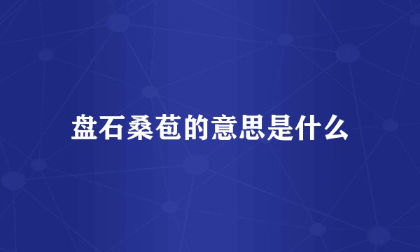盘石桑苞的意思是什么