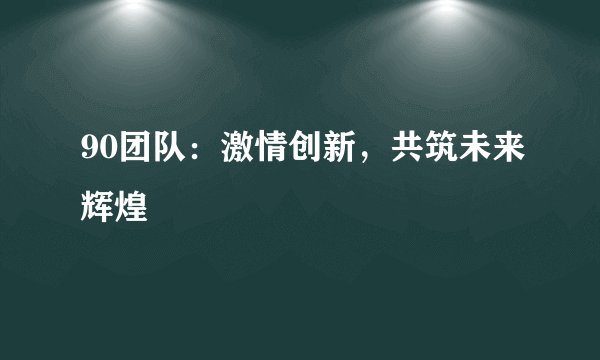90团队：激情创新，共筑未来辉煌