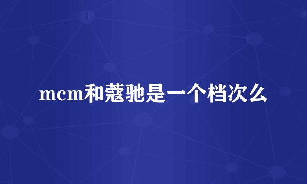 mcm和蔻驰是一个档次么