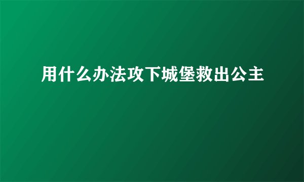 用什么办法攻下城堡救出公主
