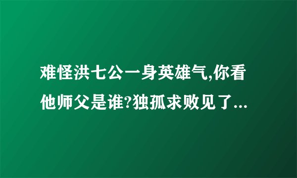 难怪洪七公一身英雄气,你看他师父是谁?独孤求败见了那人也要躬