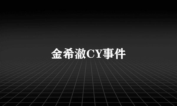 金希澈CY事件