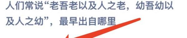 蚂蚁庄园答案人们常说老吾老以及人之老