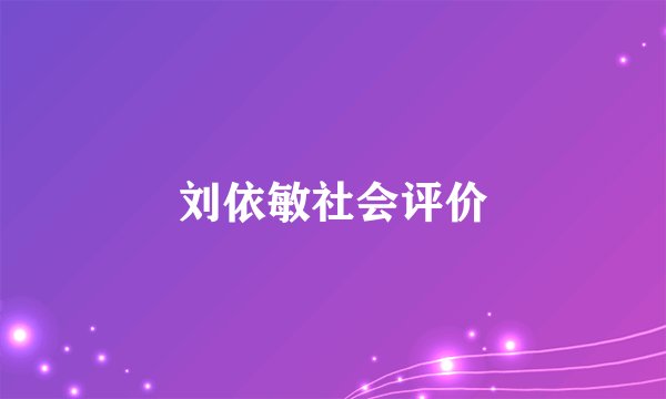 刘依敏社会评价