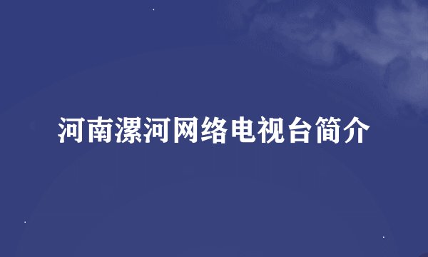 河南漯河网络电视台简介
