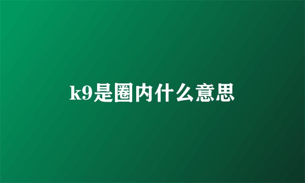 k9是圈内什么意思