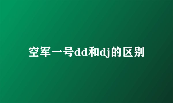 空军一号dd和dj的区别