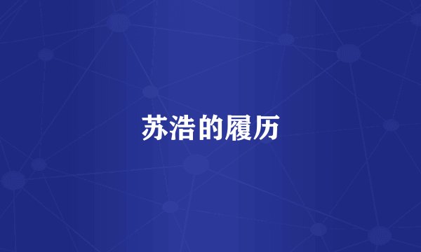 苏浩的履历