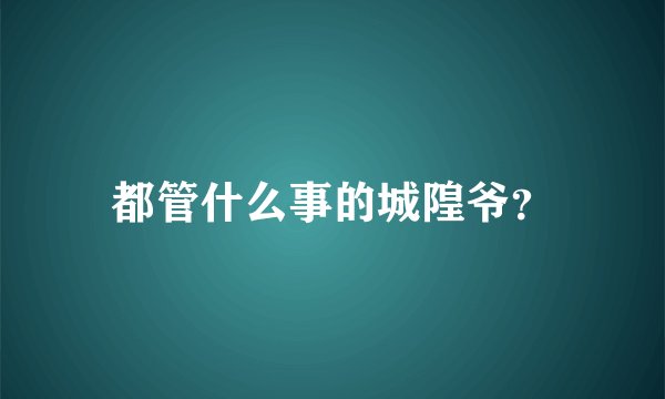 都管什么事的城隍爷？