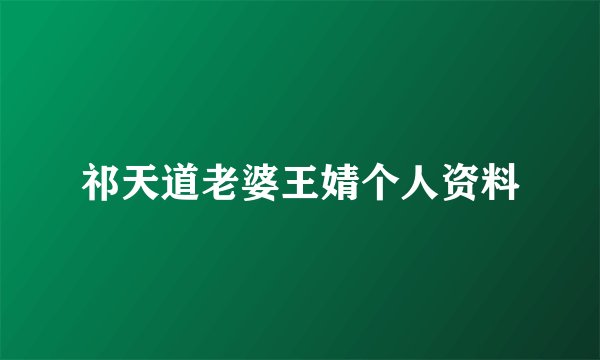 祁天道老婆王婧个人资料