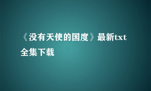 《没有天使的国度》最新txt全集下载