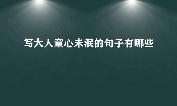 写大人童心未泯的句子有哪些