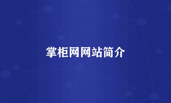 掌柜网网站简介