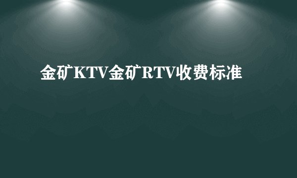 金矿KTV金矿RTV收费标准