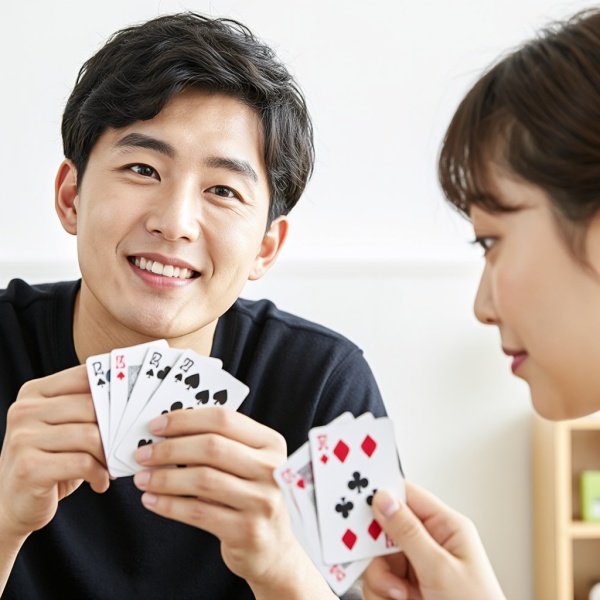 一男子和一女子打朴克