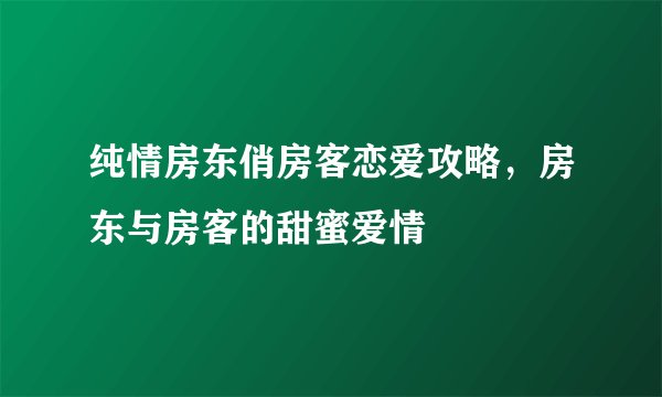 纯情房东俏房客恋爱攻略，房东与房客的甜蜜爱情