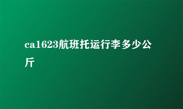 ca1623航班托运行李多少公斤