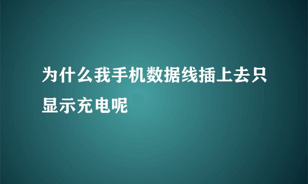 为什么我手机数据线插上去只显示充电呢