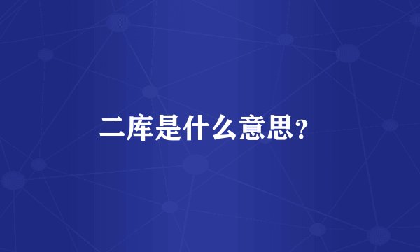 二库是什么意思？