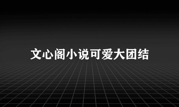 文心阁小说可爱大团结