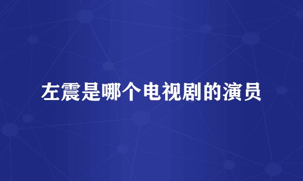 左震是哪个电视剧的演员