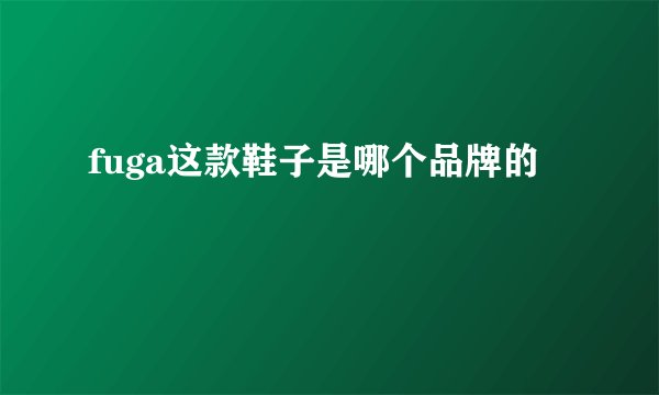 fuga这款鞋子是哪个品牌的