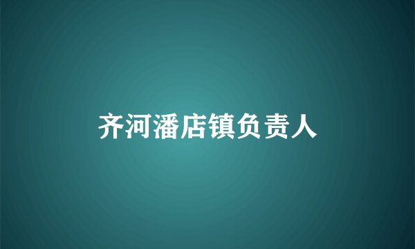齐河潘店镇负责人