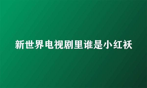 新世界电视剧里谁是小红袄