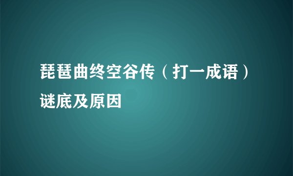 琵琶曲终空谷传（打一成语）谜底及原因
