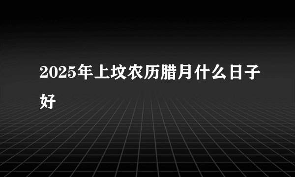 2025年上坟农历腊月什么日子好